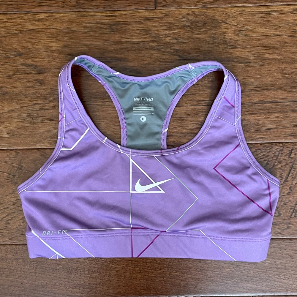 Nike Pro purple sports bra size small